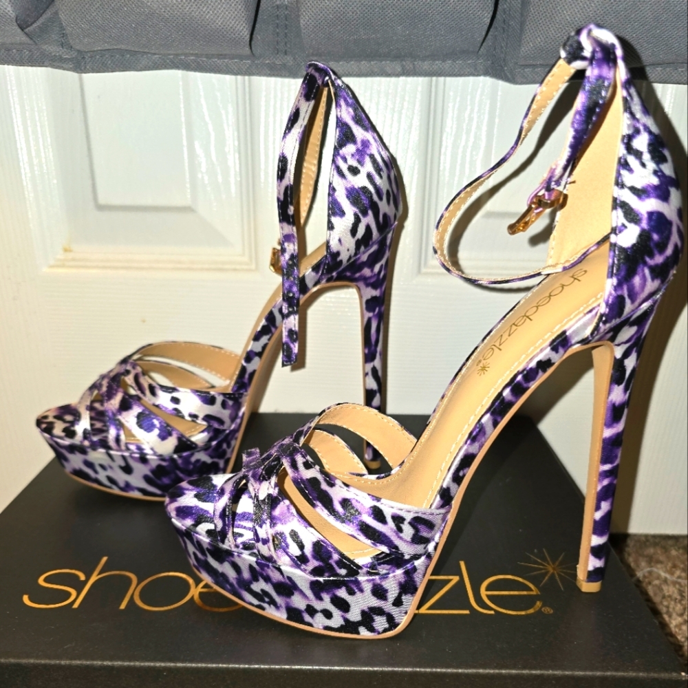 Purple leopard print high heels New Shoe Dazzle